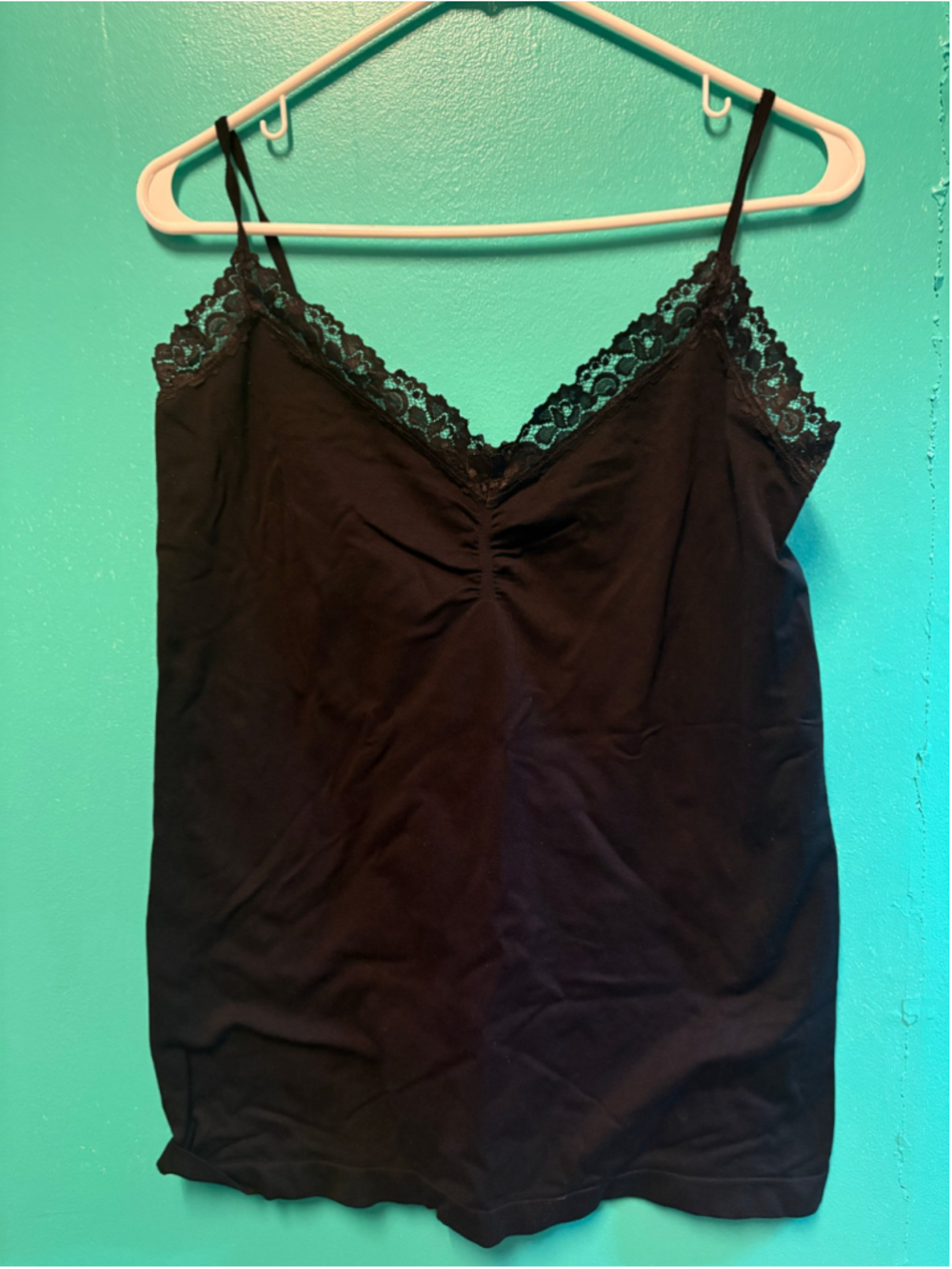 Women's Attention Black Lace Trim Camisole Size L